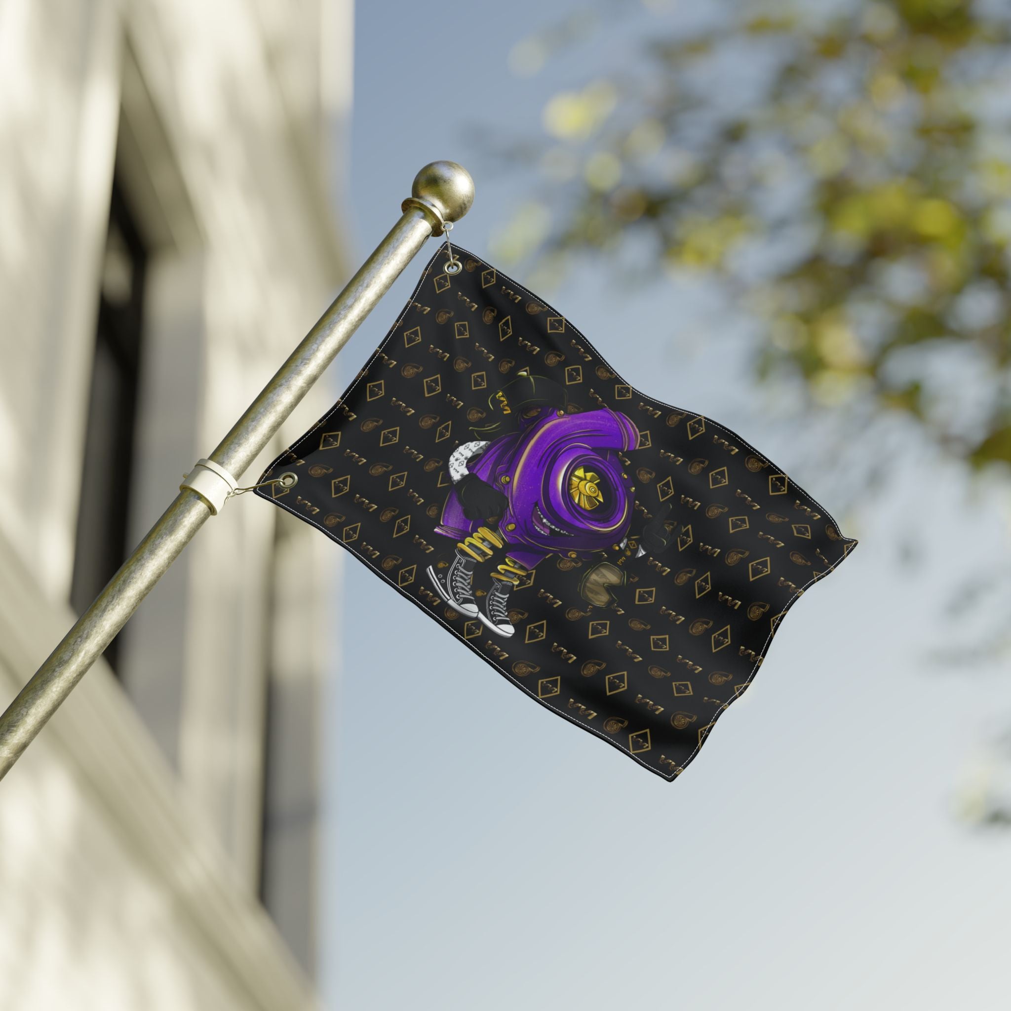Vroomie Purple + VVI Gold • Black (Same) Flag