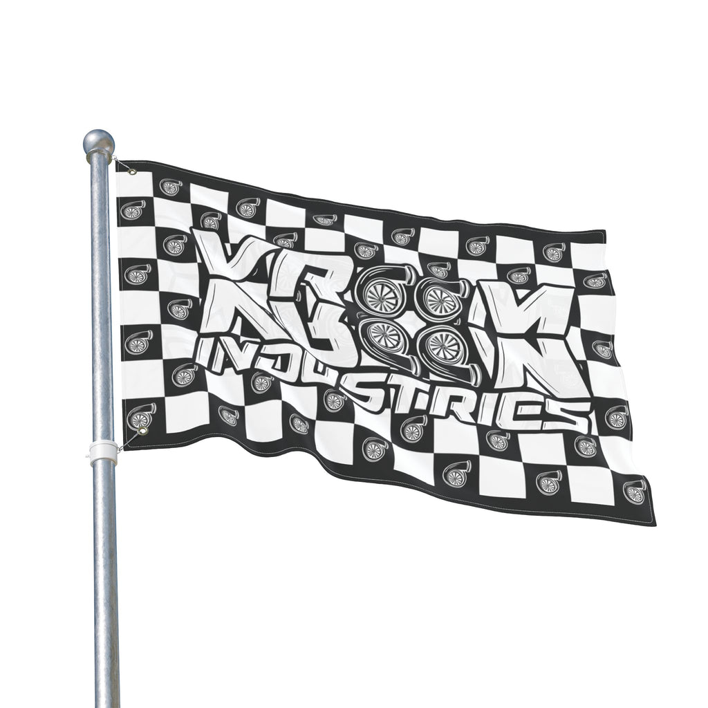VroomVroom • Black & White • Turbo Checkered Flag