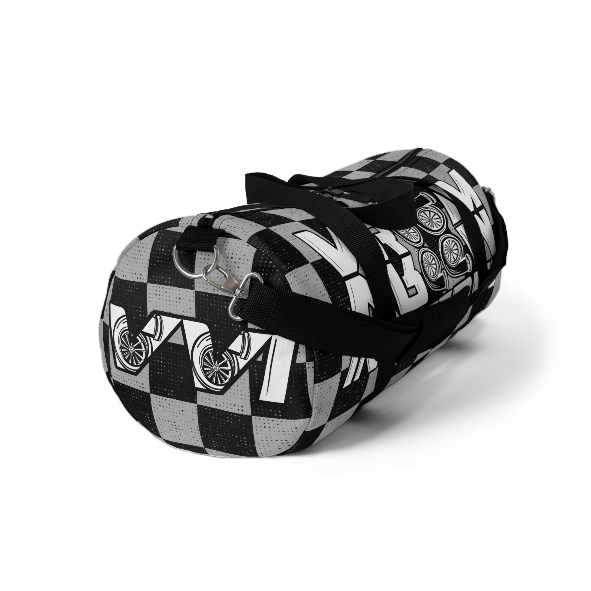 VroomVroom • Grey & Black Checkered • Duffle Bag