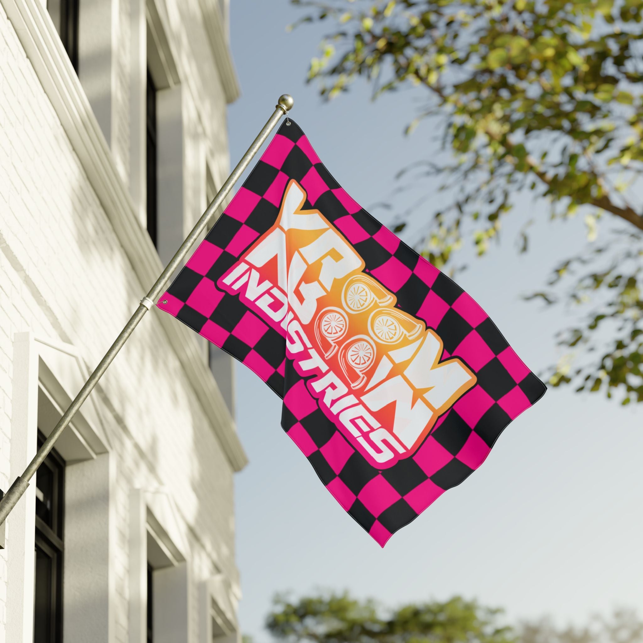 VroomVroom • Pink + Black Sunset Checkered Flag