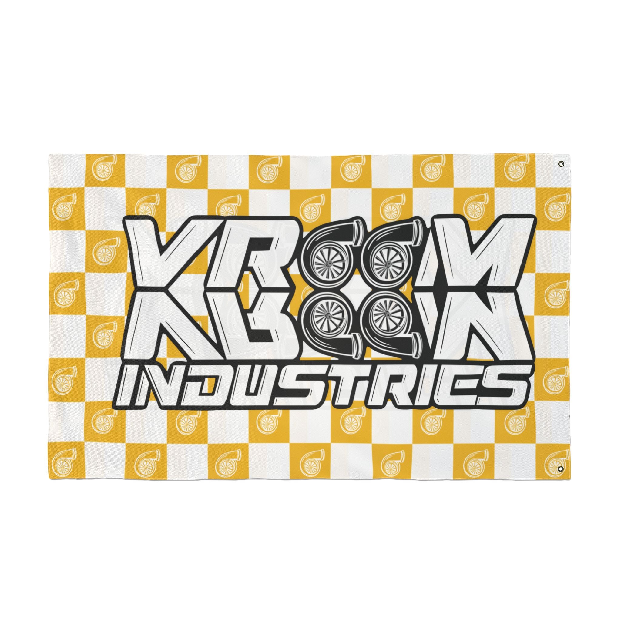 VroomVroom • Yellow + White • Turbo Checkered Flag