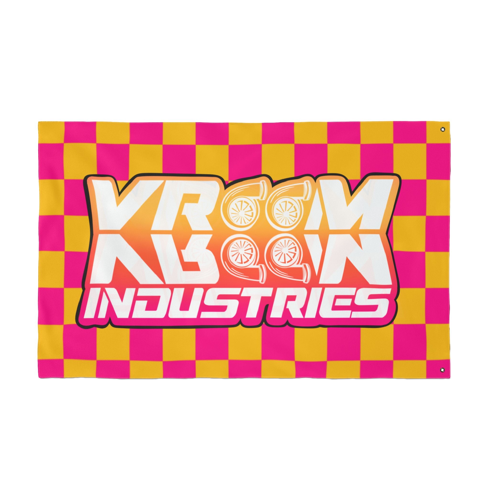 VroomVroom • Pink + Yellow Sunset Checkered Flag