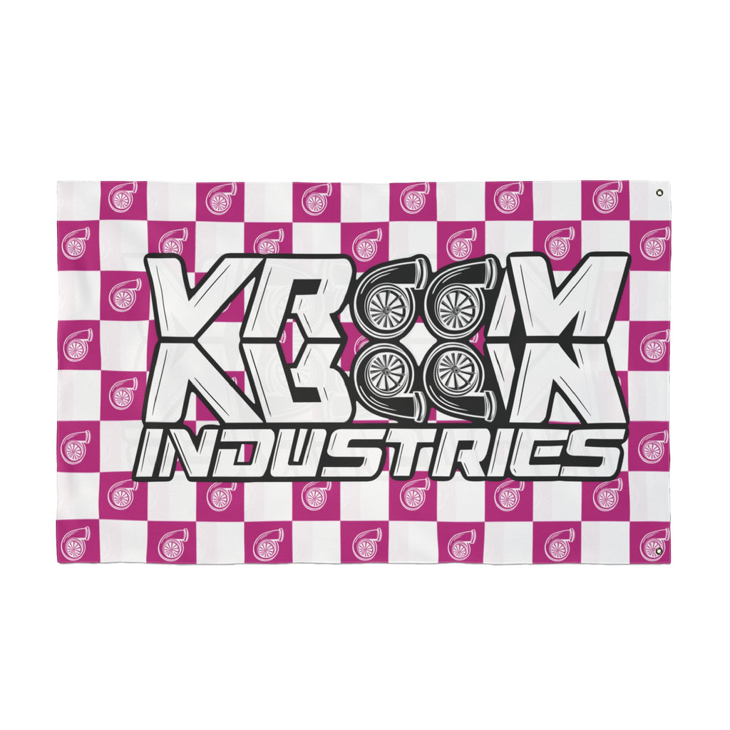 VroomVroom + White & Pink • Turbo Checkered Flag