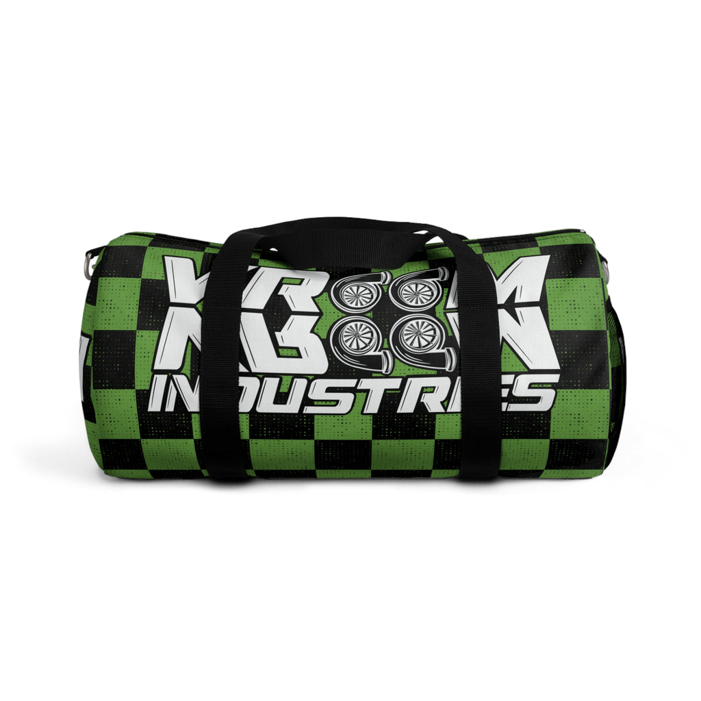 VroomVroom • Bright Green & Black Checkered • Duffle Bag