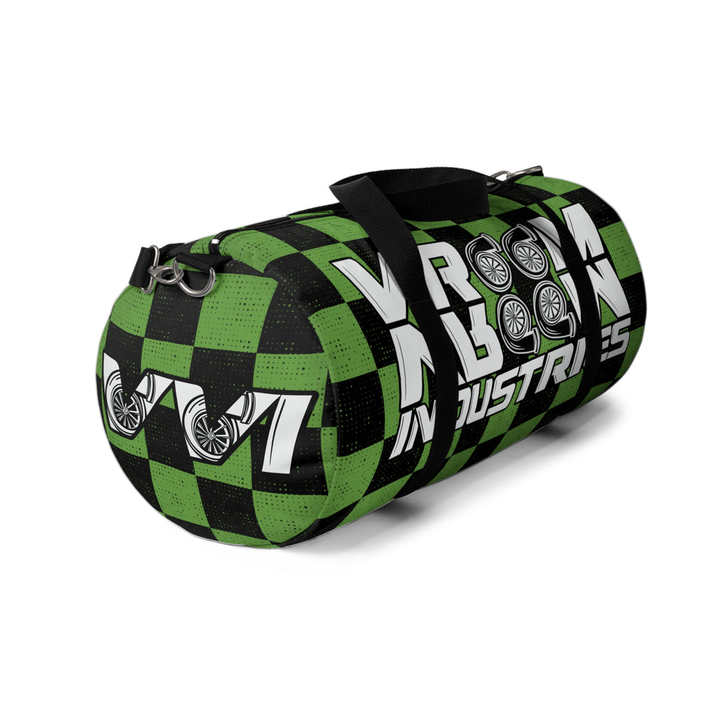 VroomVroom • Bright Green & Black Checkered • Duffle Bag
