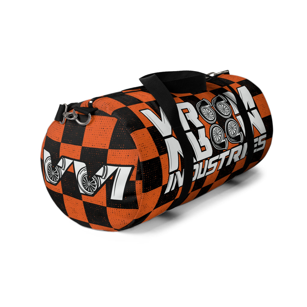VroomVroom •  Orange & Black Checkered • Duffle Bag