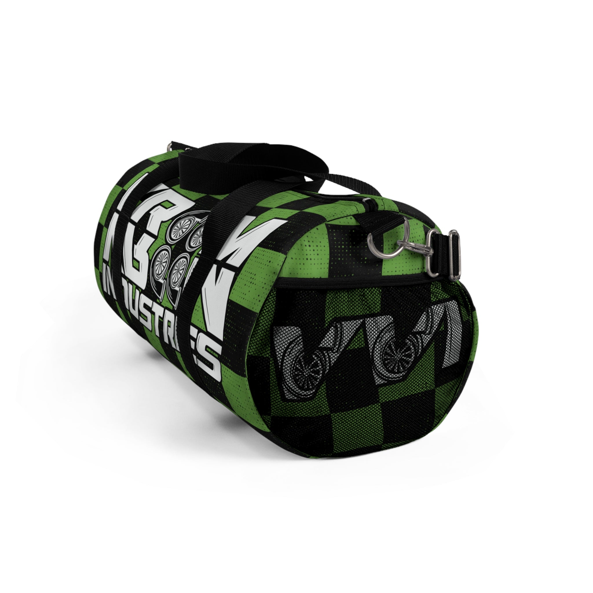 VroomVroom • Bright Green & Black Checkered • Duffle Bag