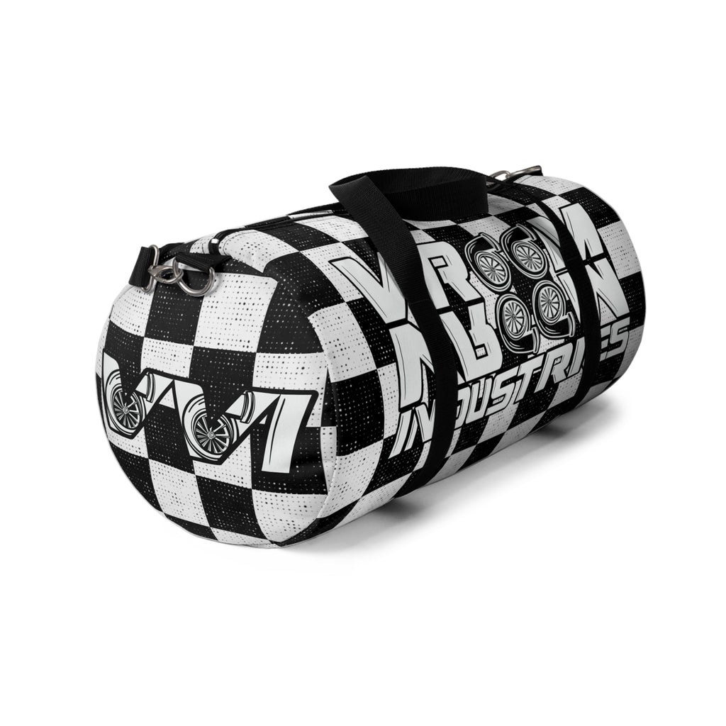 VroomVroom • White & Black Checkered • Duffle Bag