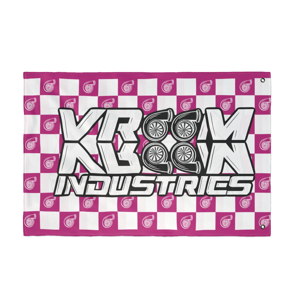 VroomVroom + White & Pink • Turbo Checkered Flag