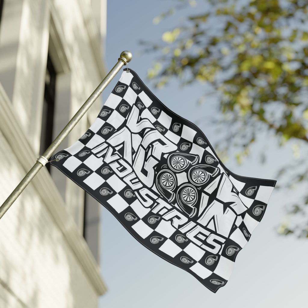 VroomVroom • Black & White • Turbo Checkered Flag