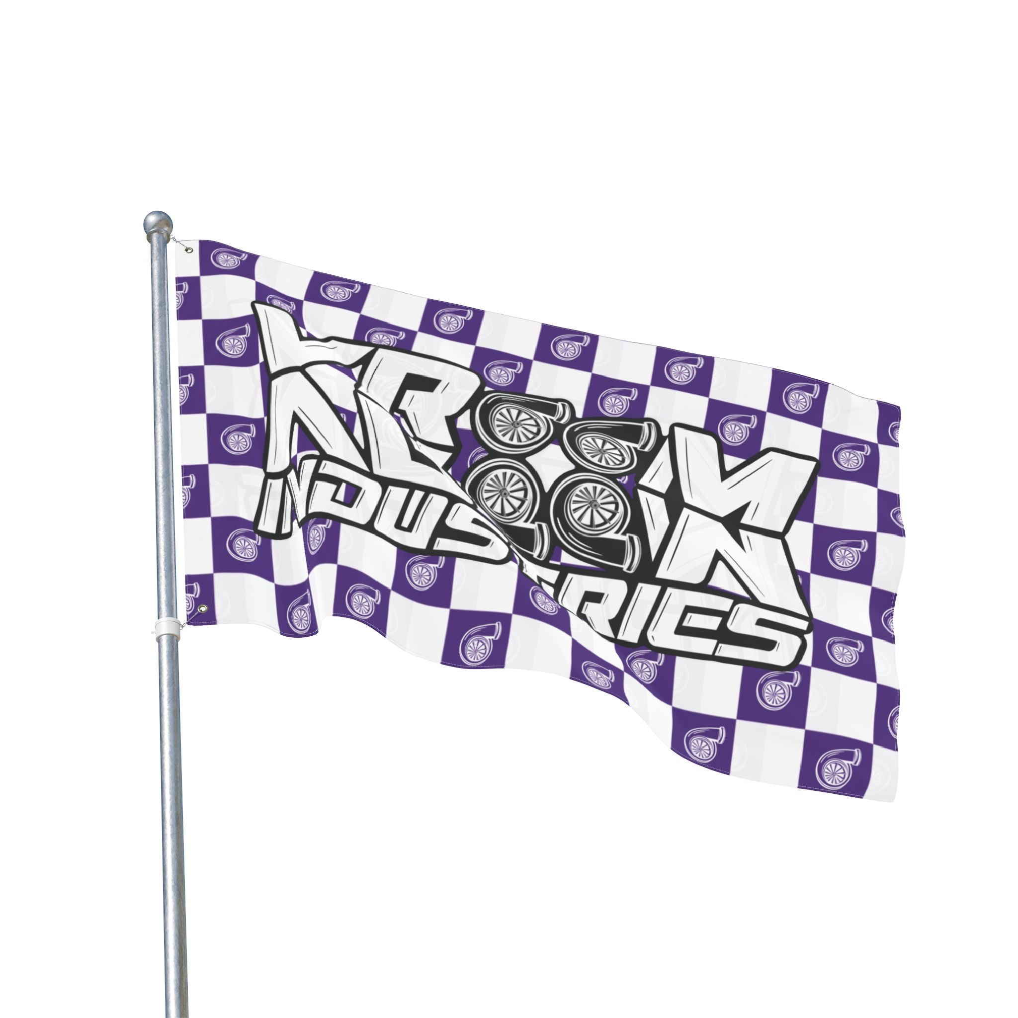 VroomVroom •  Purple + White Turbo Checkered • Flag