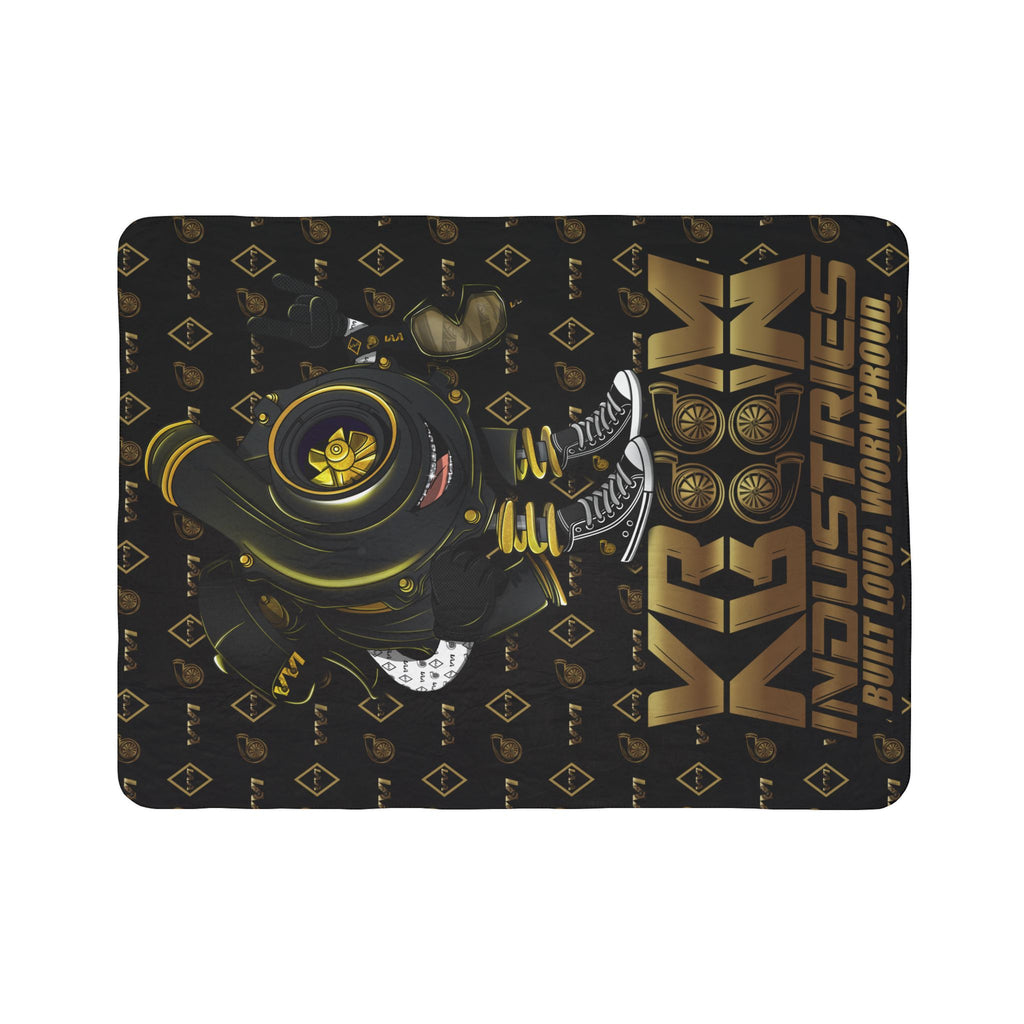 Black Vroomie • Black & Gold • Sherpa Blanket