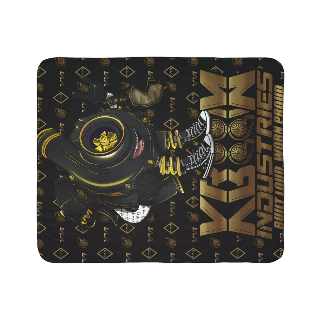 Black Vroomie • Black & Gold • Sherpa Blanket