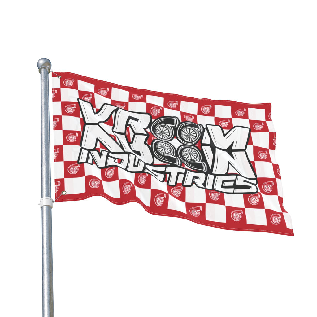 VroomVroom • Red & White • Turbo Checkered Flag