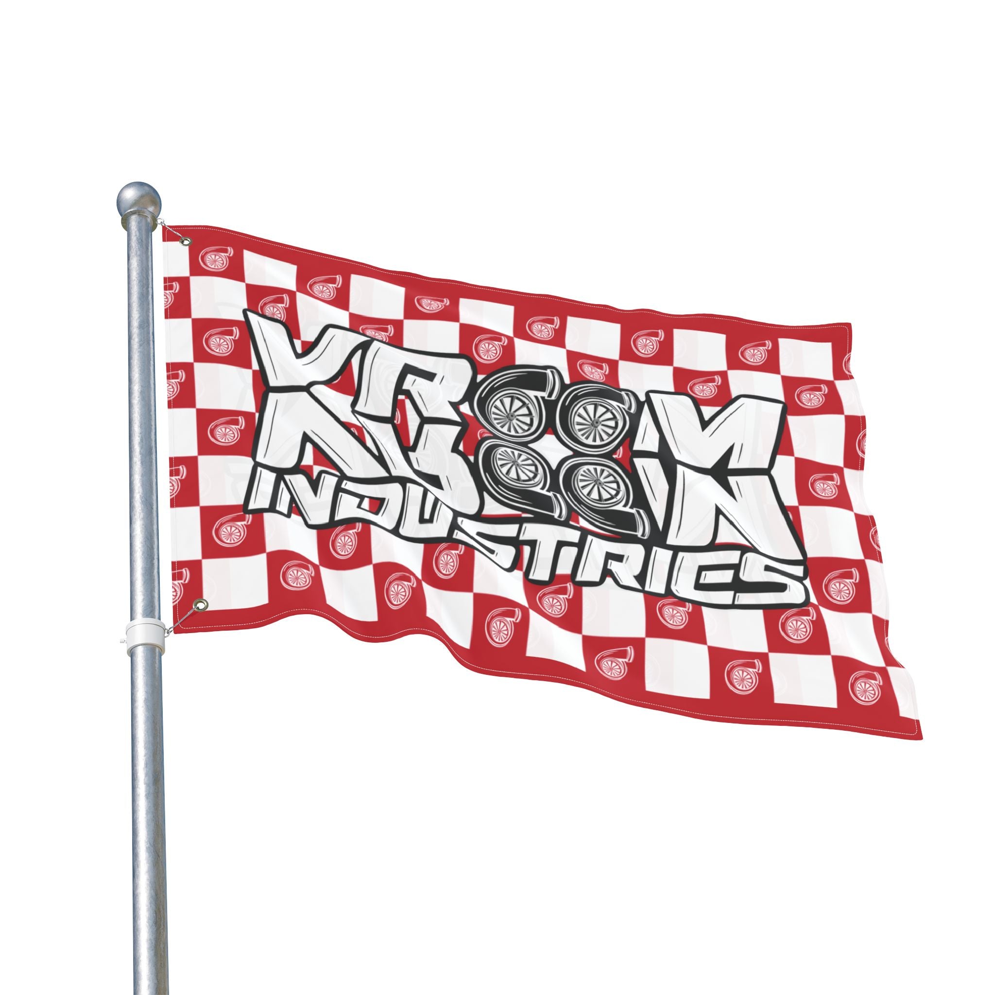 VroomVroom • Red & White • Turbo Checkered Flag