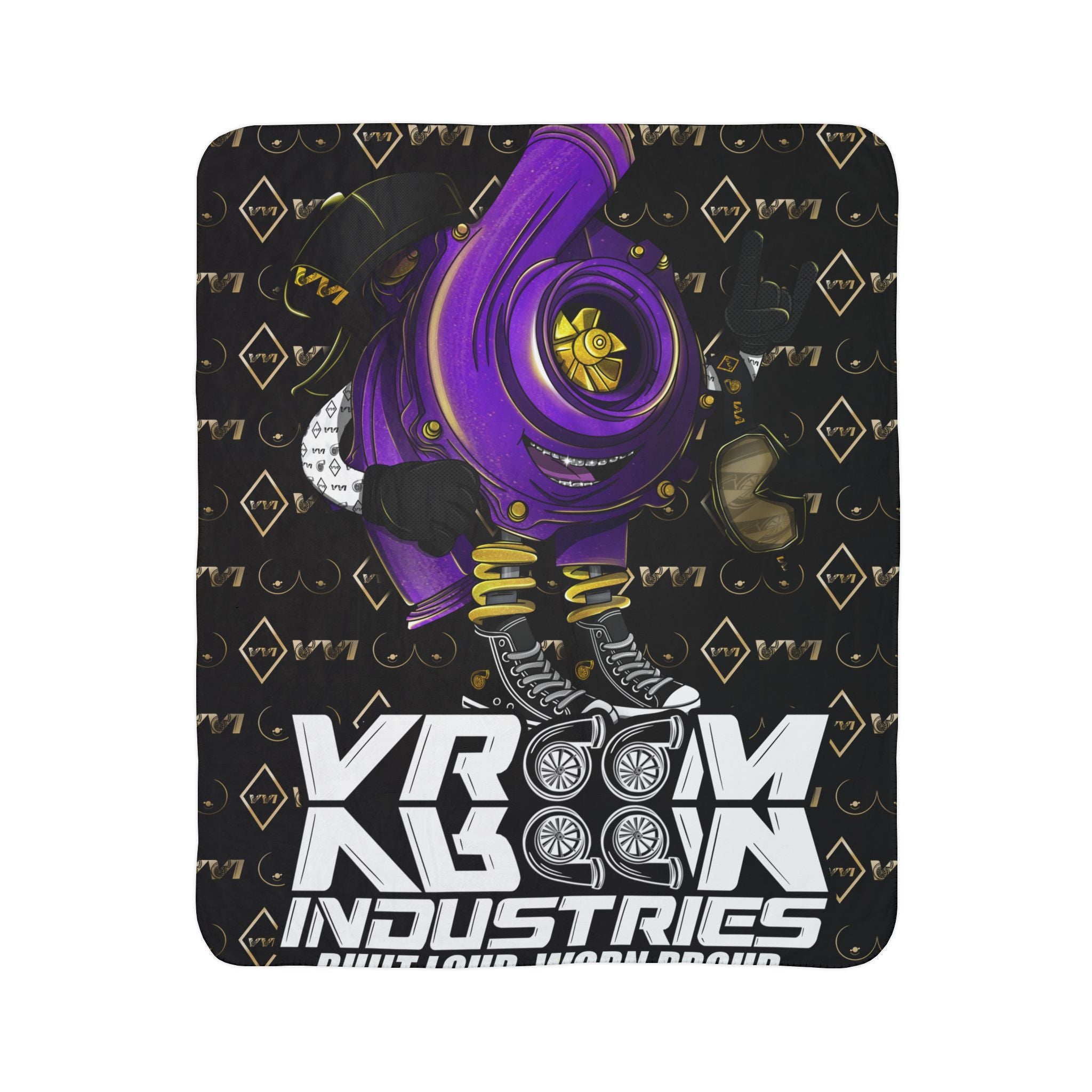 Vroomie Purple + Gold + Boobies • Sherpa Blanket
