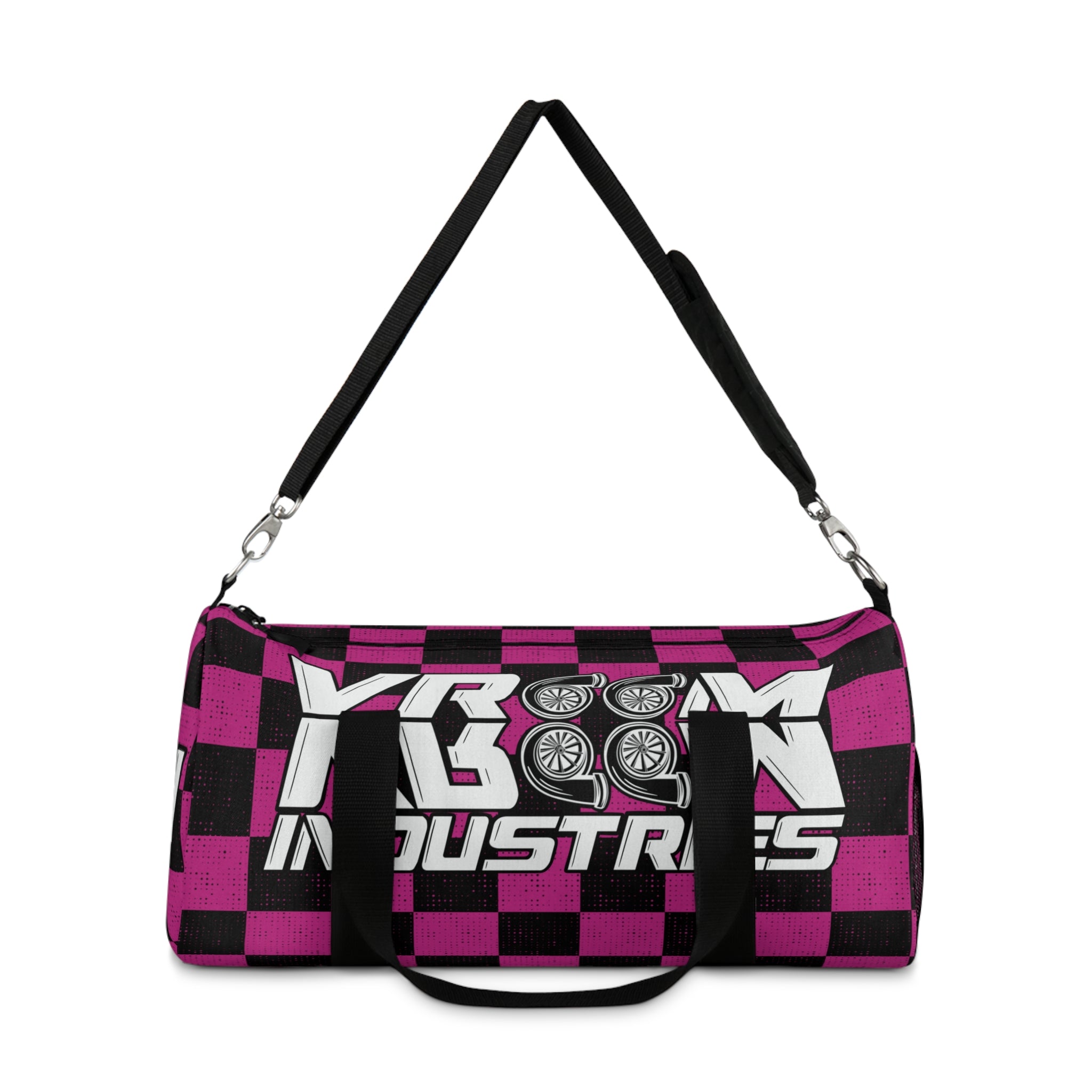 VroomVroom •  Pink & Black Checkered • Duffle Bag