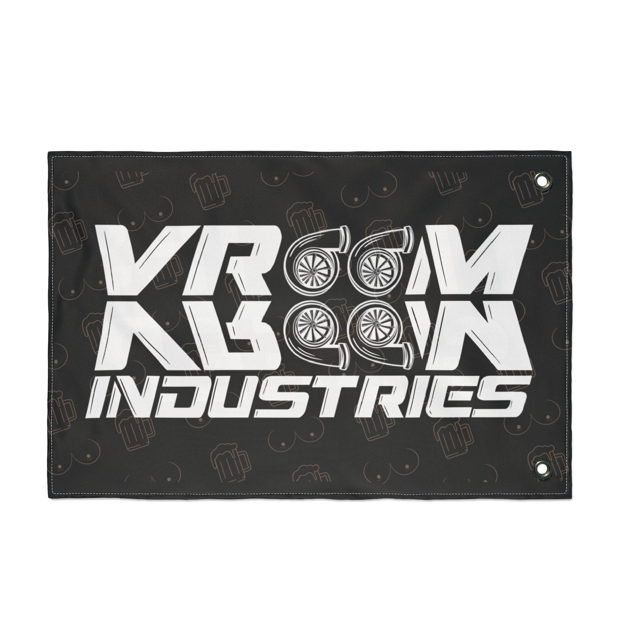 Titties & Beer That's Why I'm Here (Gold) + VroomVroom (Drivers Side) Flag