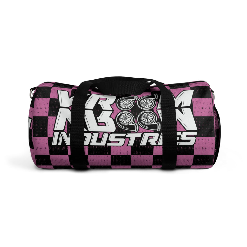 VroomVroom • Light Pink & Black Checkered • Duffle Bag