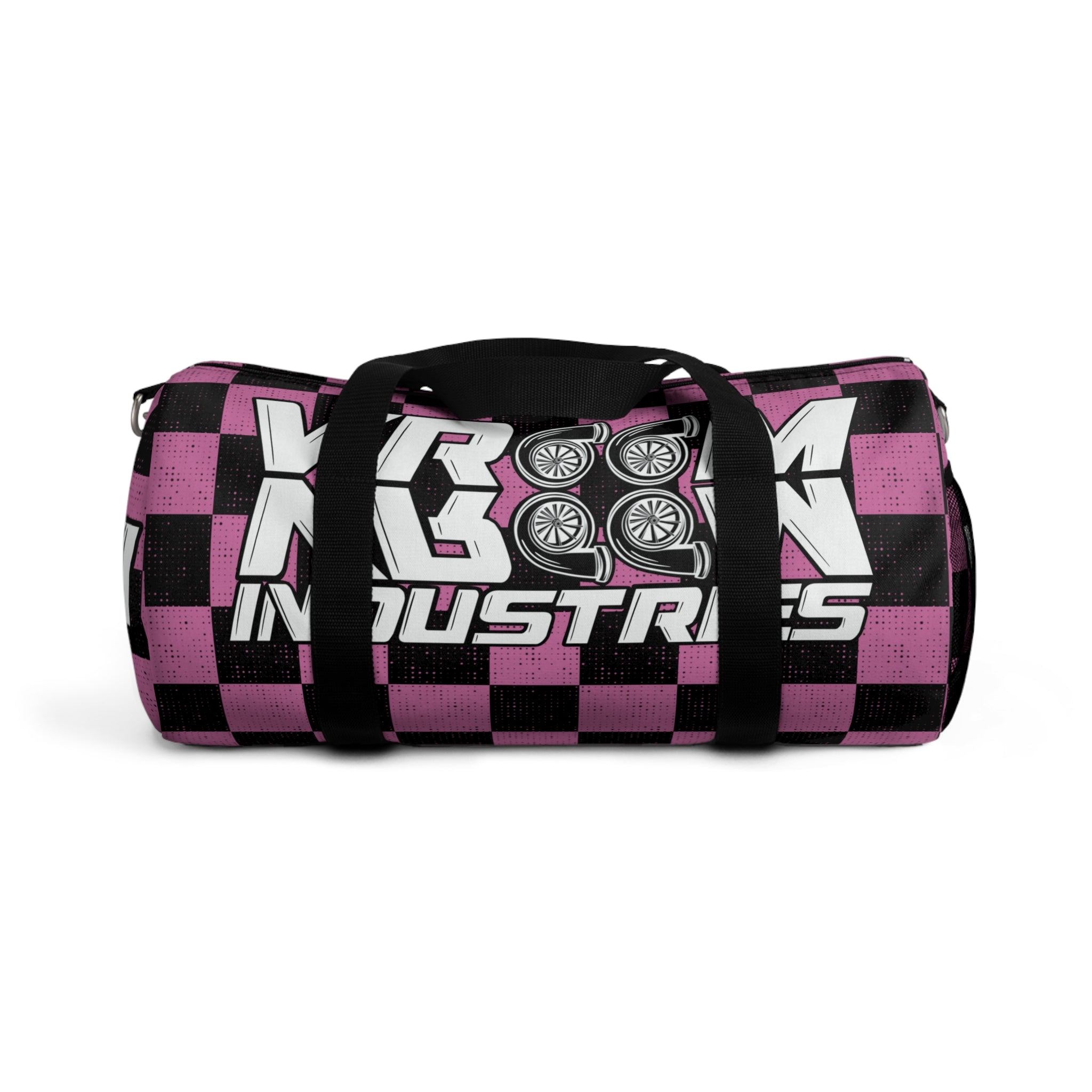 VroomVroom • Light Pink & Black Checkered • Duffle Bag