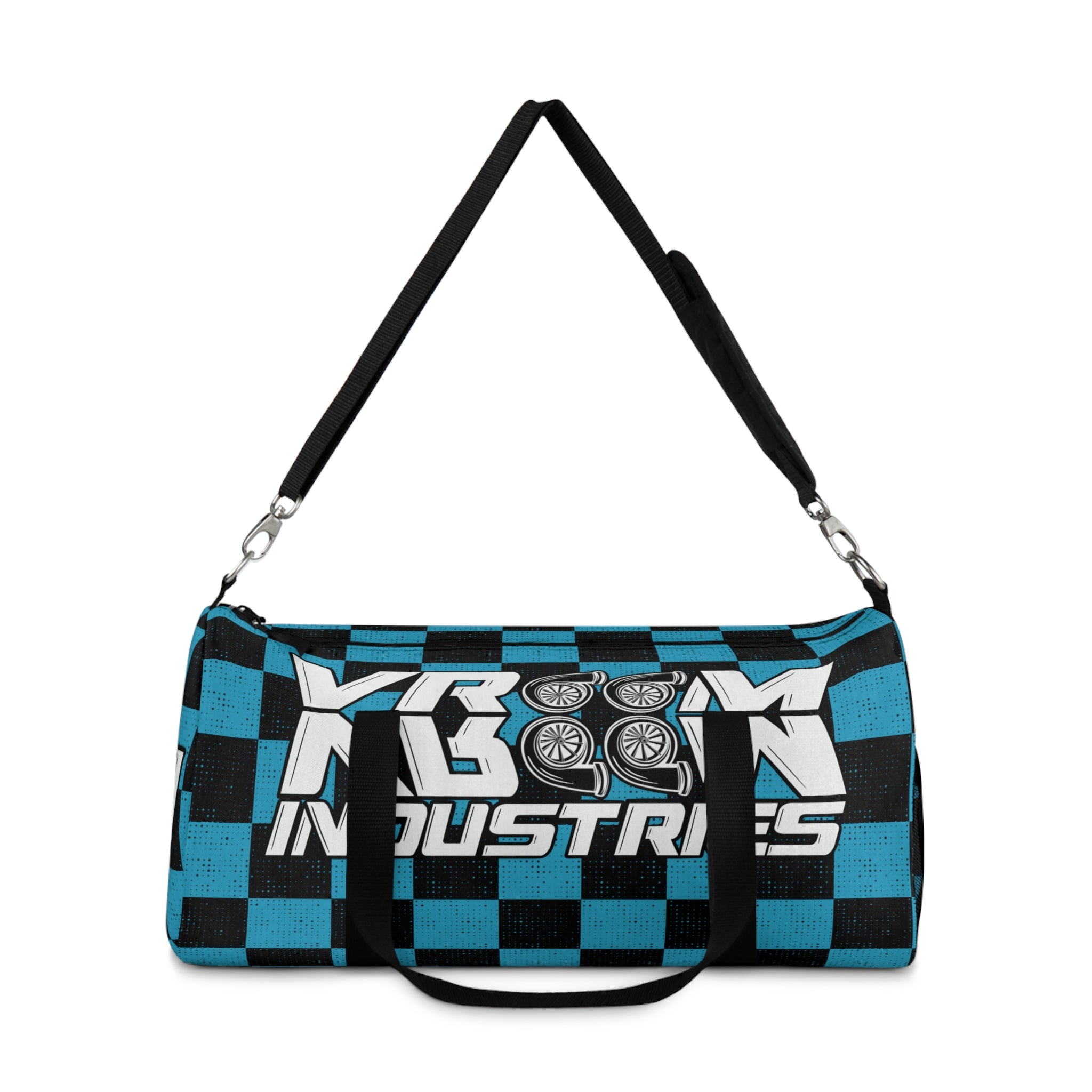 VroomVroom • Turquoise & Black Checkered •  Duffle Bag