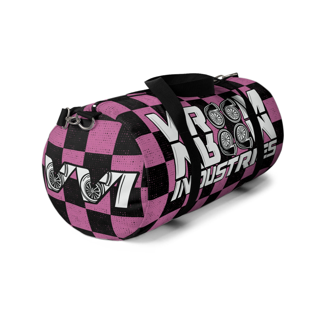 VroomVroom • Light Pink & Black Checkered • Duffle Bag
