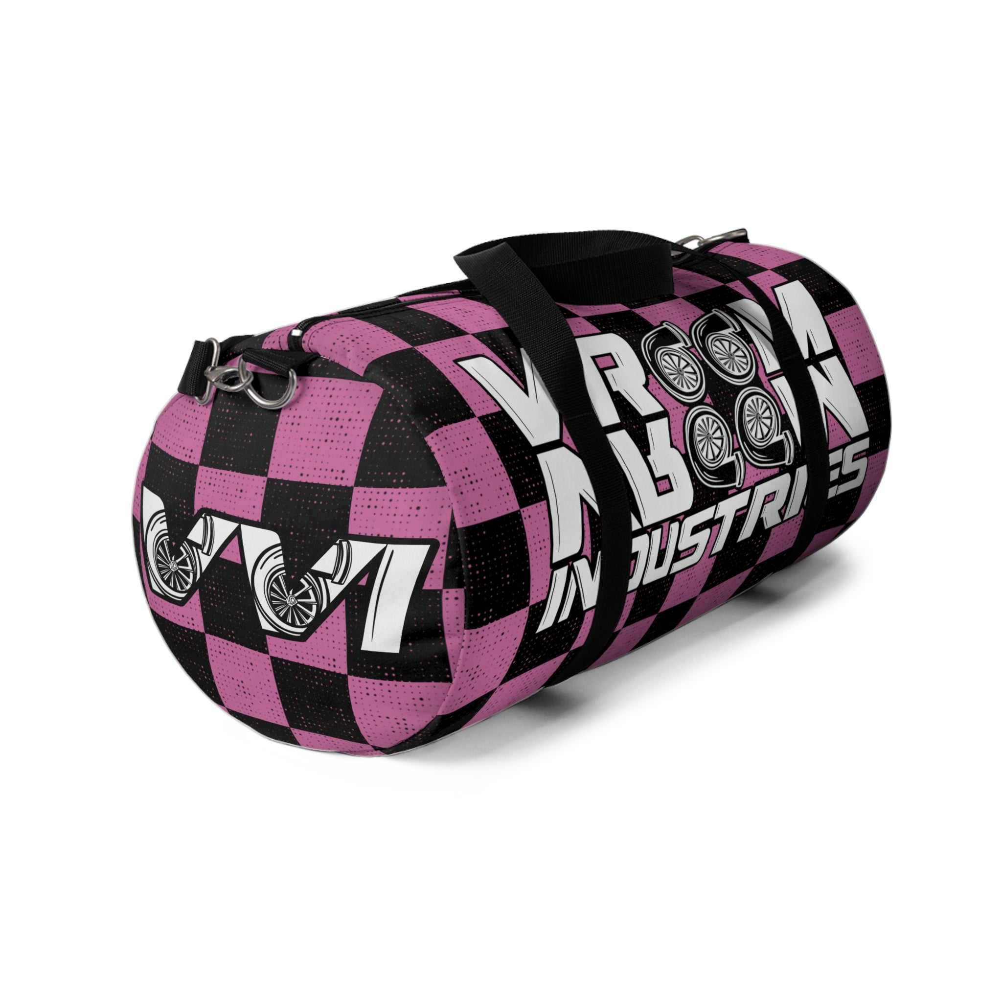 VroomVroom • Light Pink & Black Checkered • Duffle Bag
