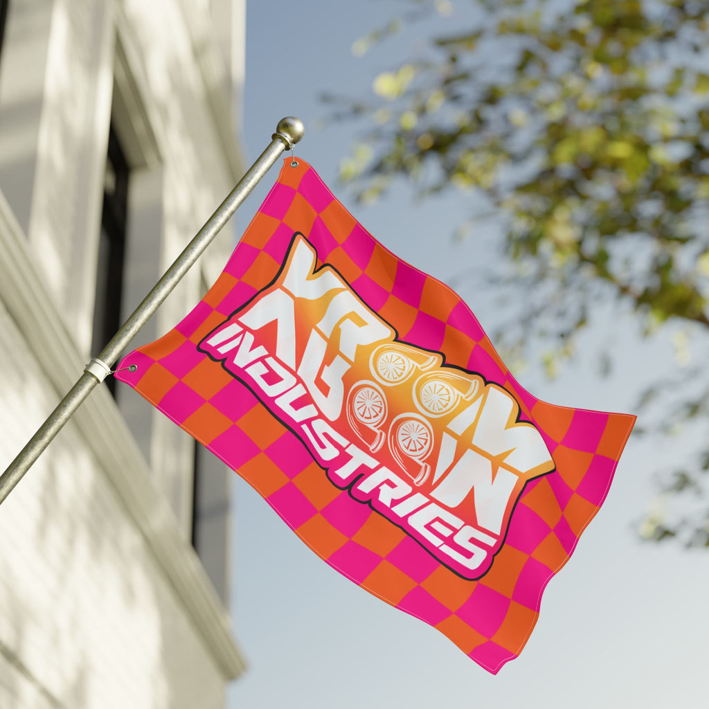 VroomVroom • Pink + Orange Sunset Checkered Flag