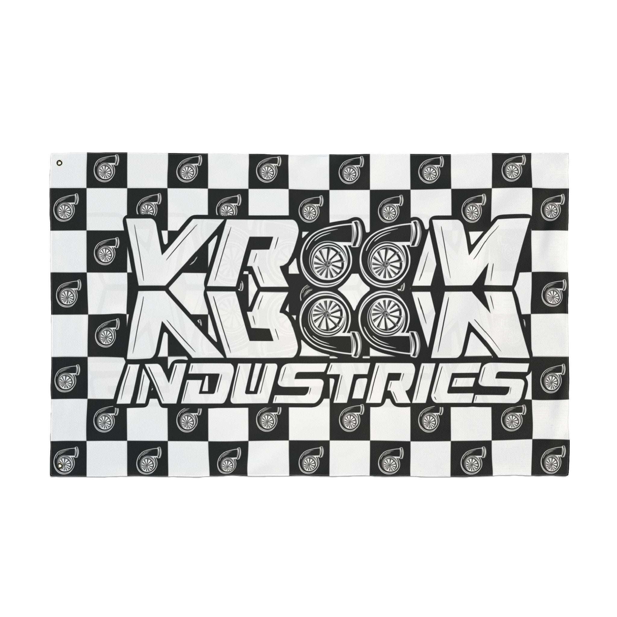VroomVroom • Black & White • Turbo Checkered Flag