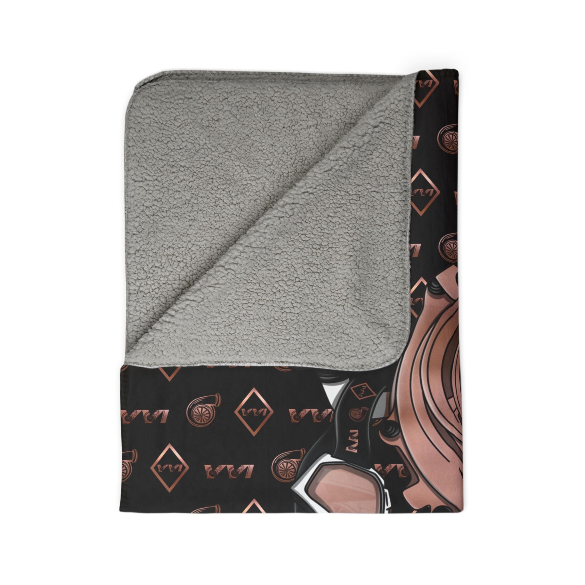 Sand Dunes & Fancy Drinks • Black & Rose Gold • Sherpa Blanket