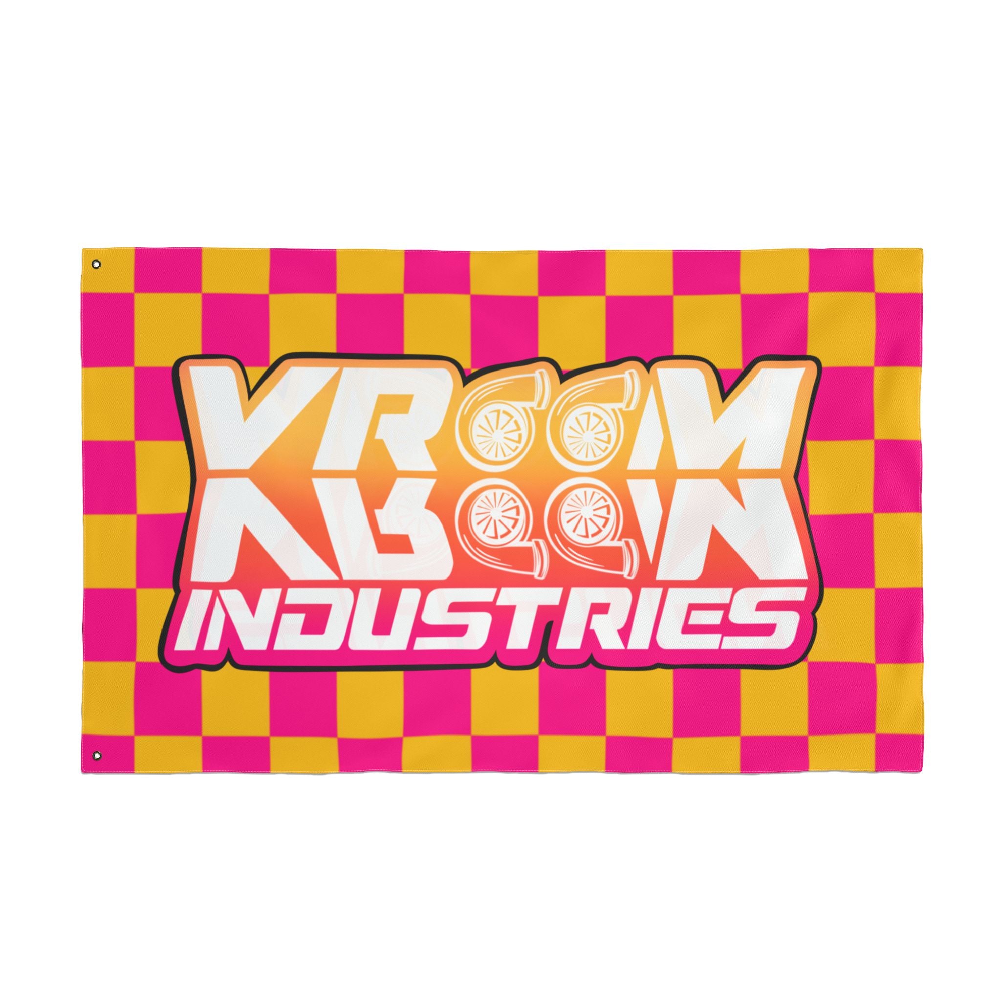 VroomVroom • Pink + Yellow Sunset Checkered Flag