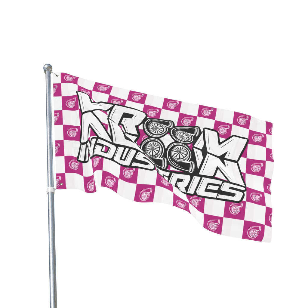VroomVroom + White & Pink • Turbo Checkered Flag