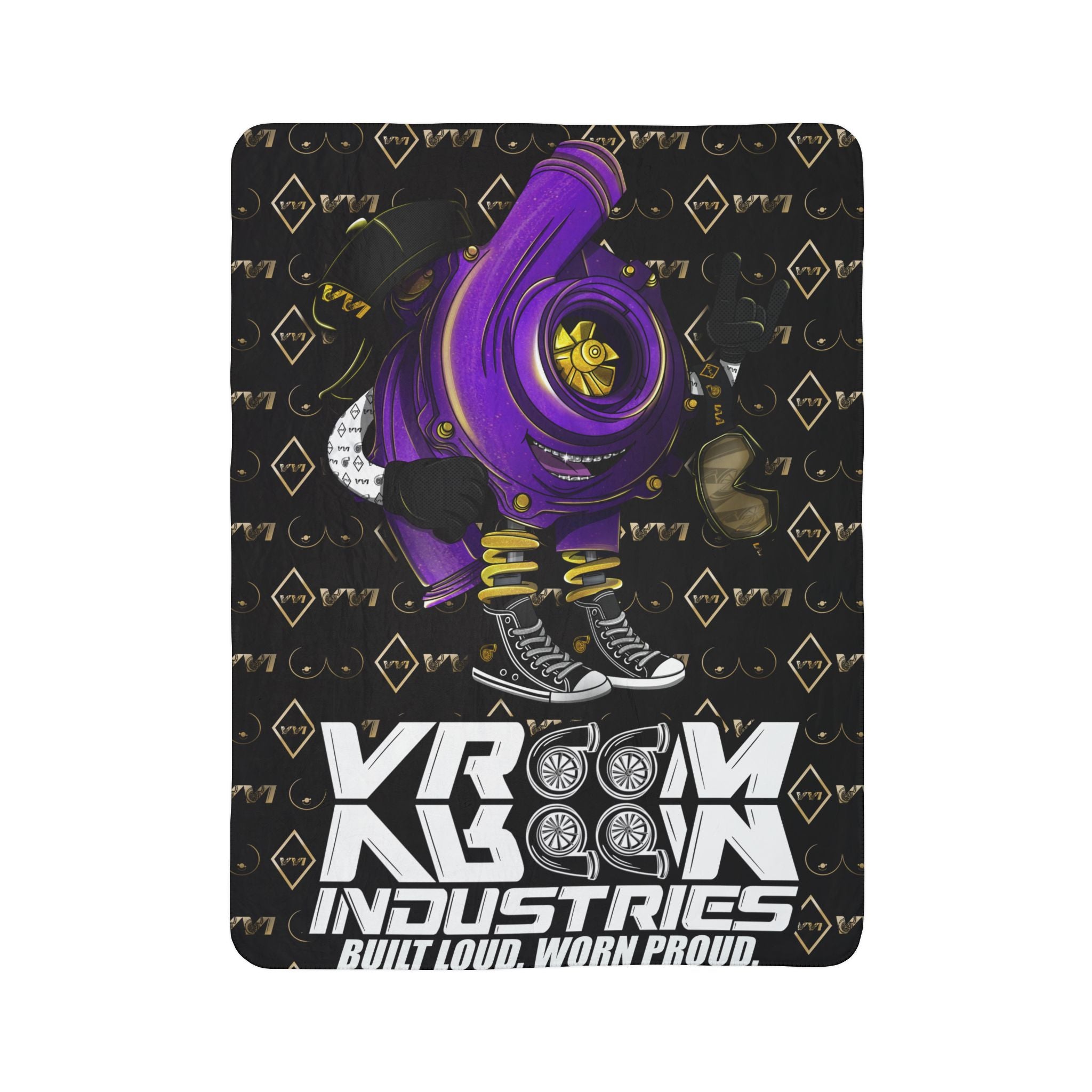 Vroomie Purple + Gold + Boobies • Sherpa Blanket