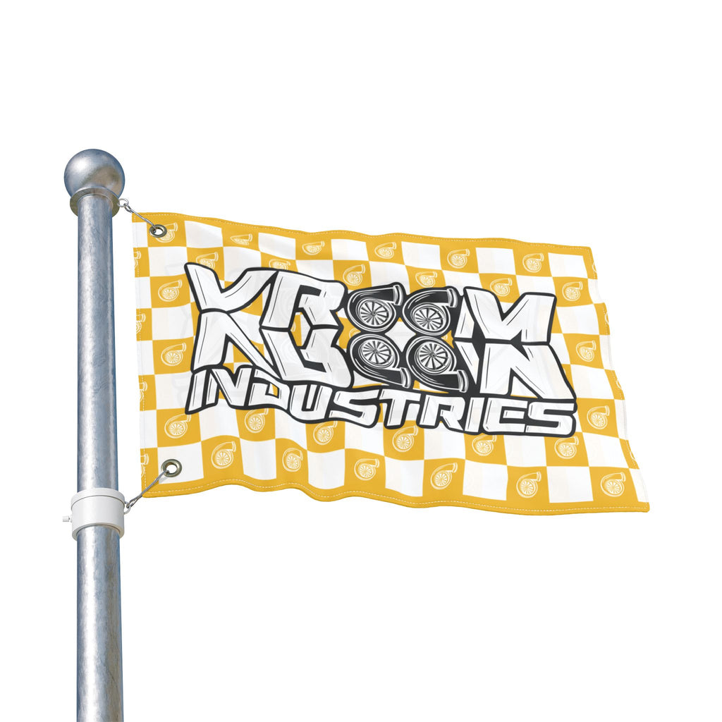VroomVroom • Yellow + White • Turbo Checkered Flag