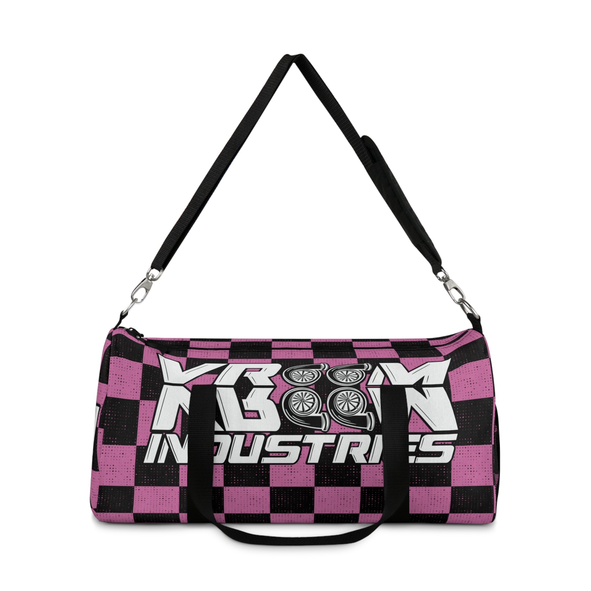 VroomVroom • Light Pink & Black Checkered • Duffle Bag