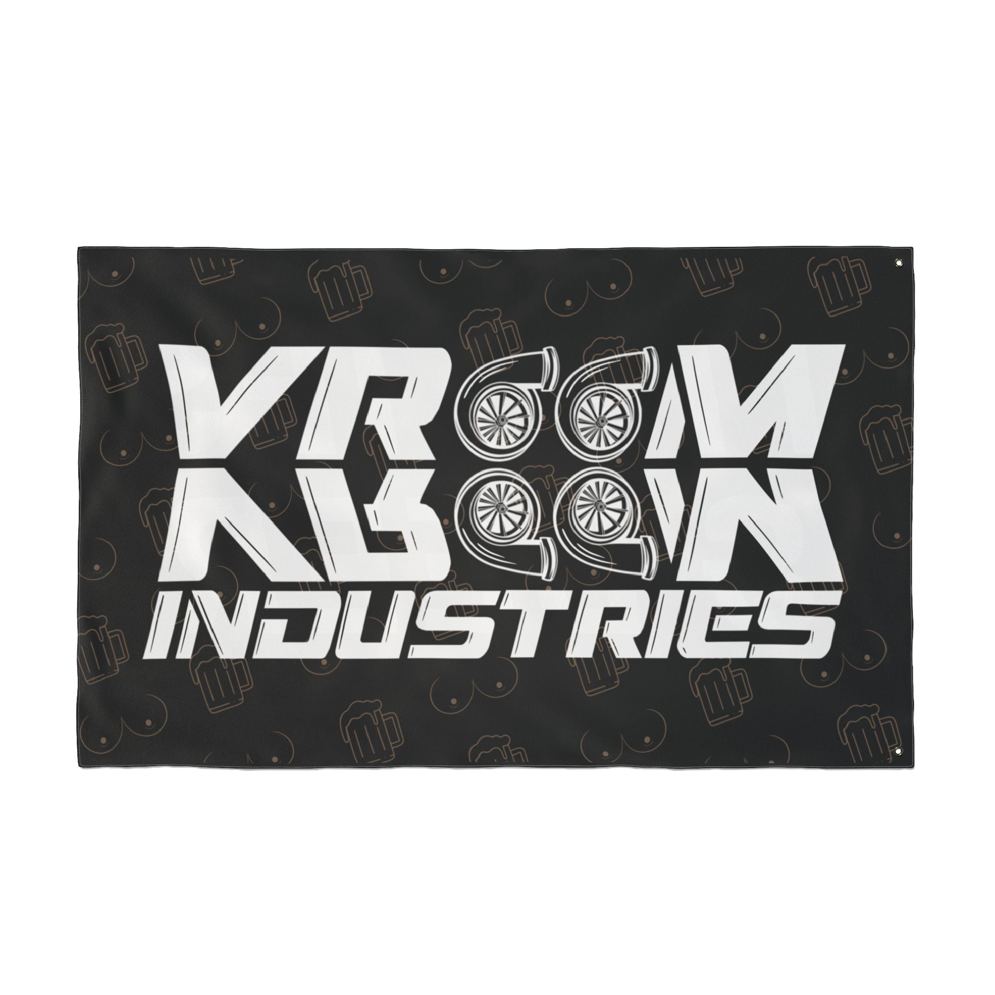 Titties & Beer That's Why I'm Here (Gold) + VroomVroom (Drivers Side) Flag