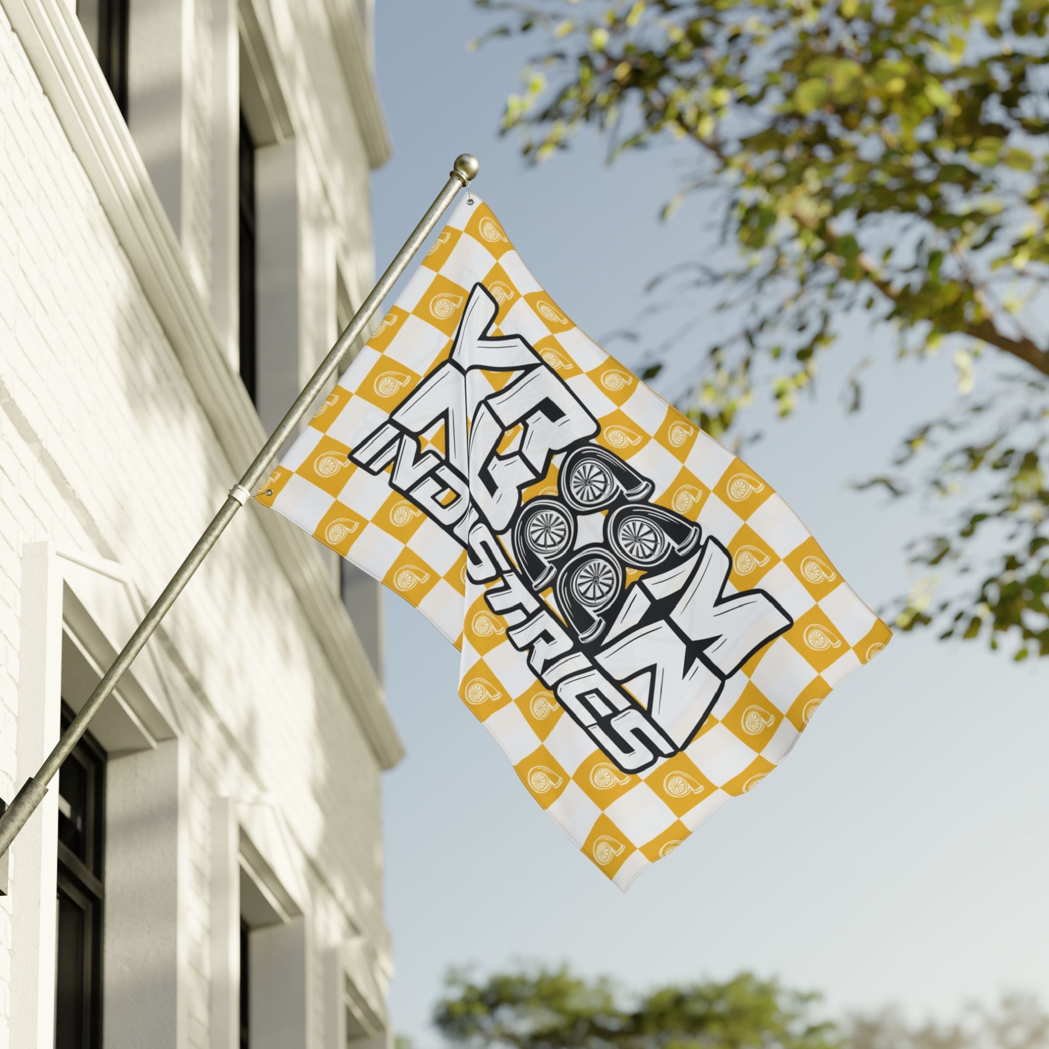 VroomVroom • Yellow + White • Turbo Checkered Flag