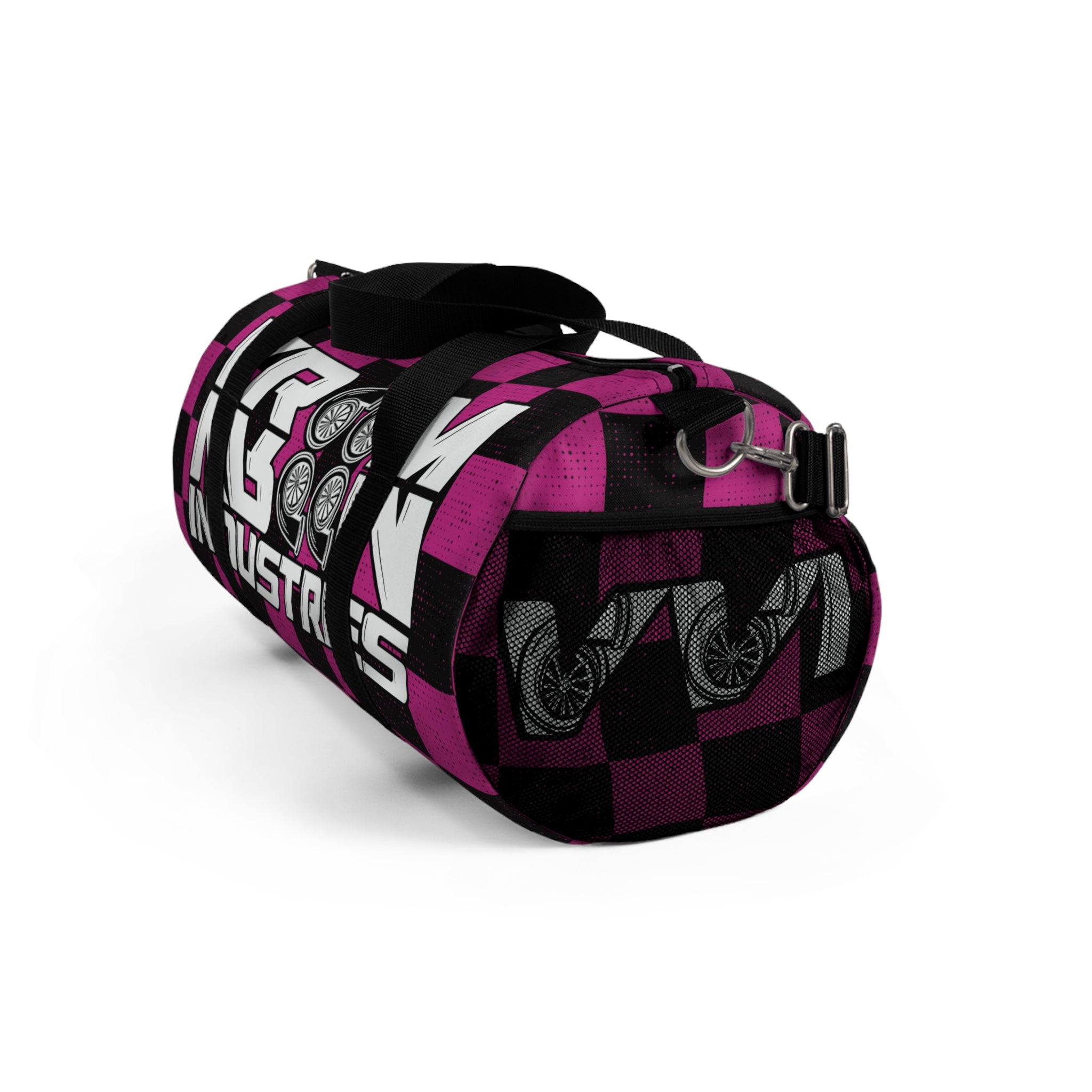 VroomVroom •  Pink & Black Checkered • Duffle Bag