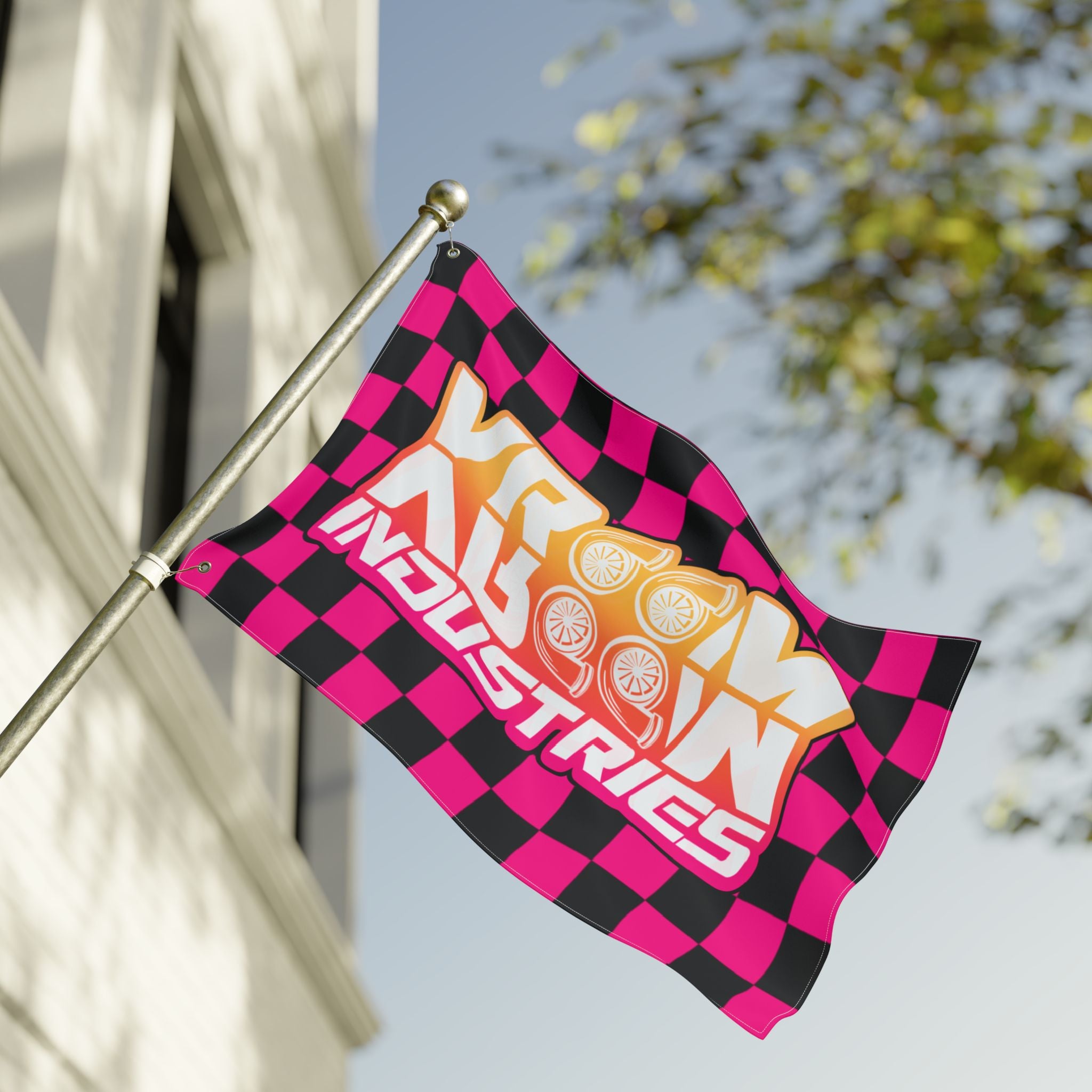VroomVroom • Pink + Black Sunset Checkered Flag