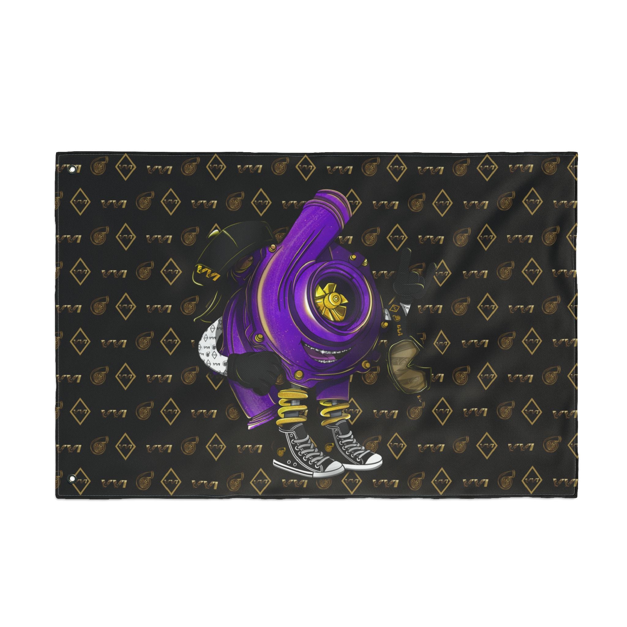 Vroomie Purple + VVI Gold • Black (Same) Flag