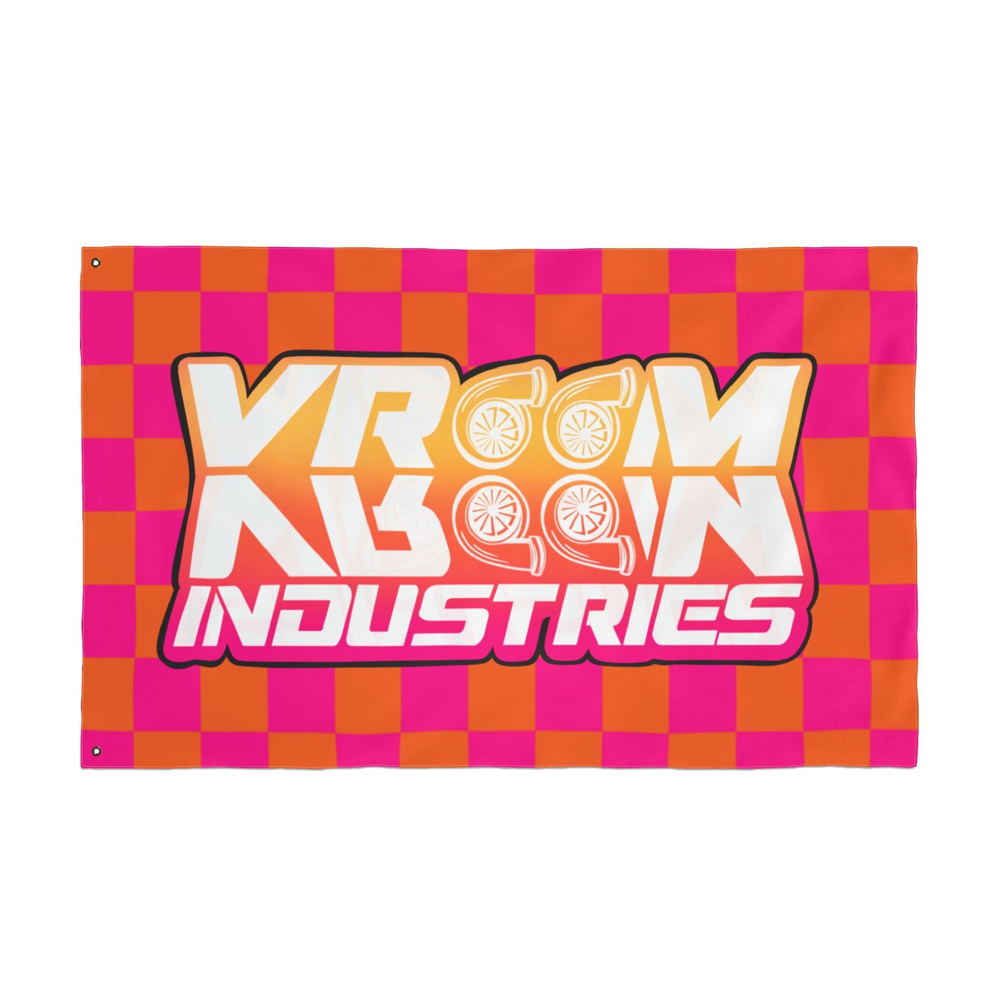 VroomVroom • Pink + Orange Sunset Checkered Flag