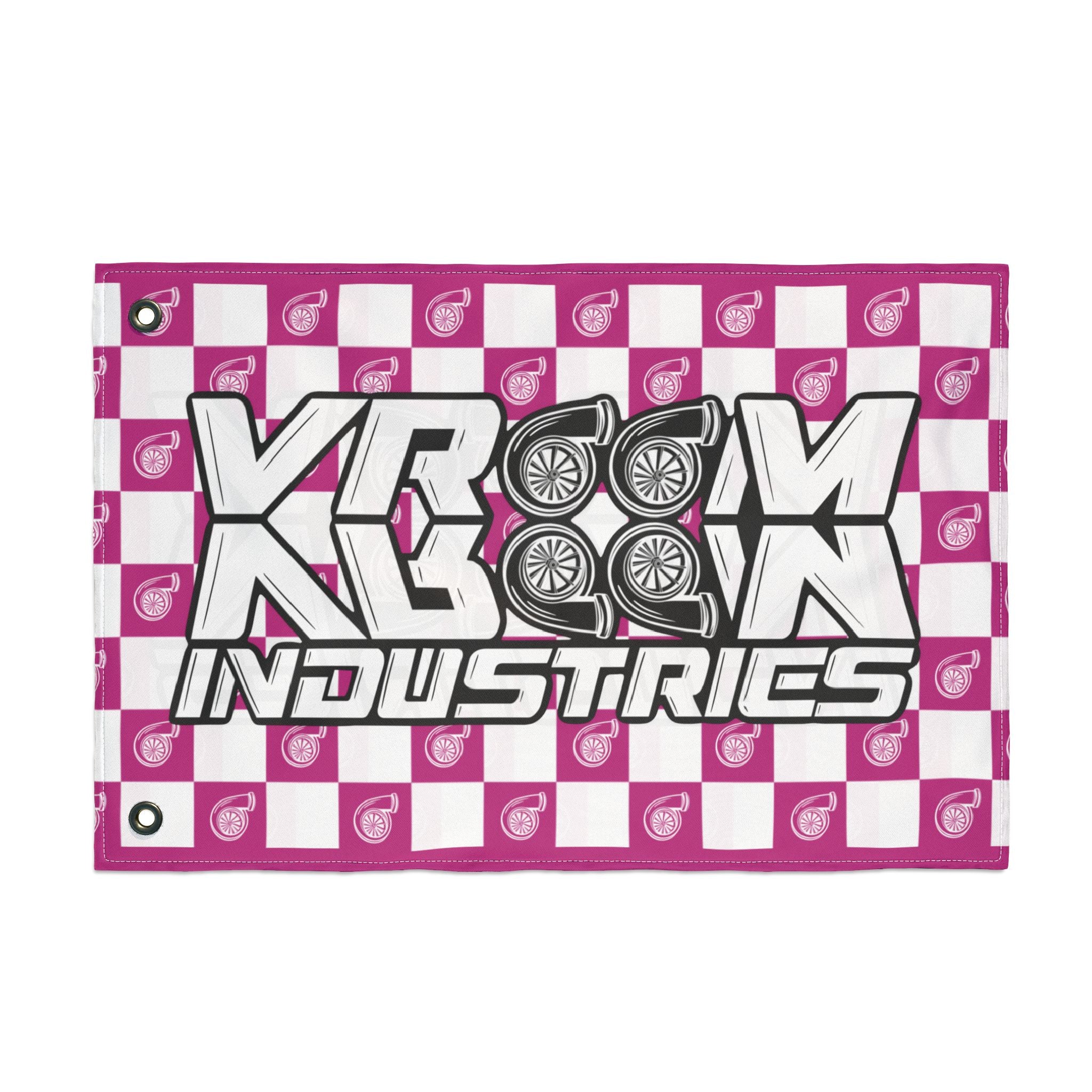 VroomVroom + White & Pink • Turbo Checkered Flag