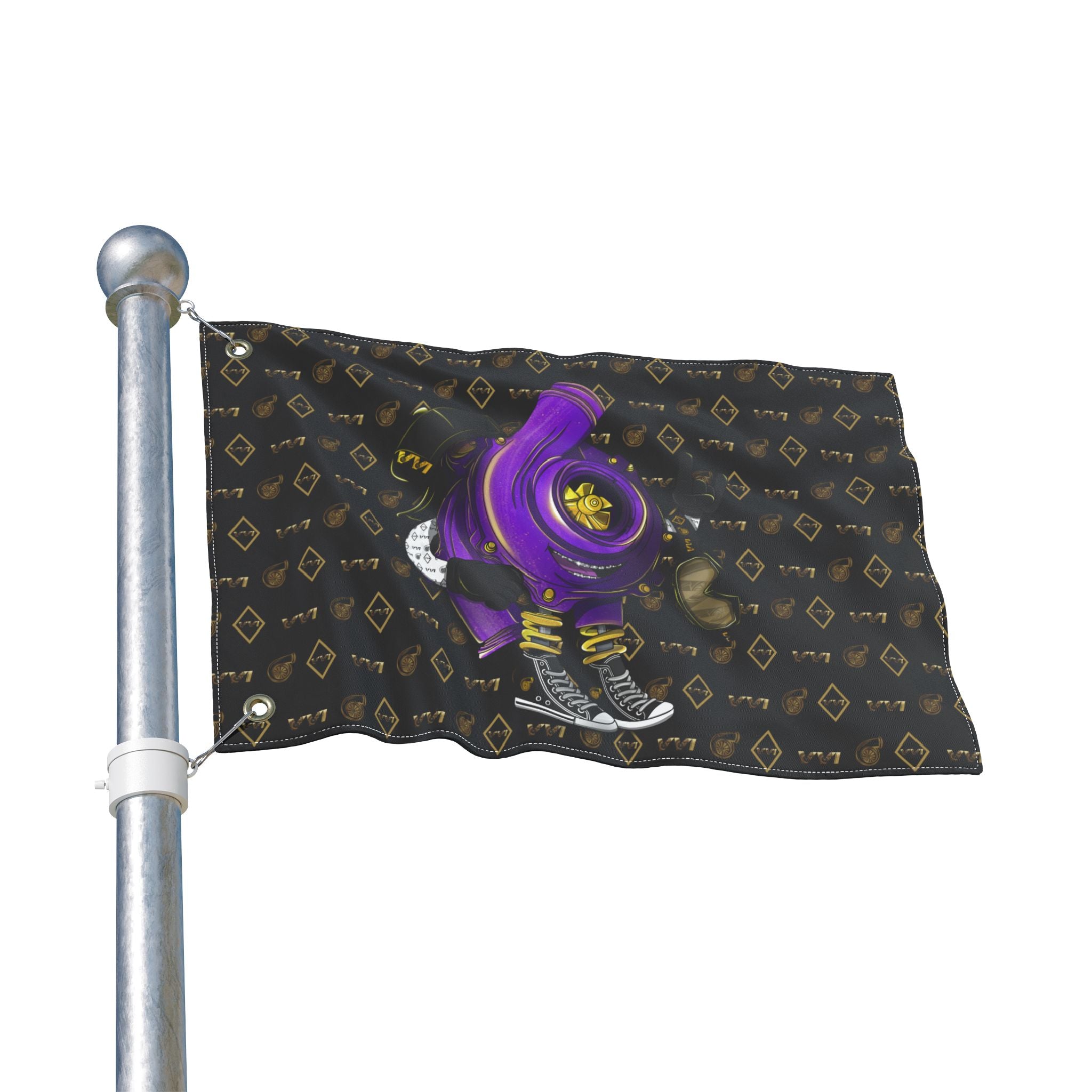 Vroomie Purple + VVI Gold • Black (Same) Flag