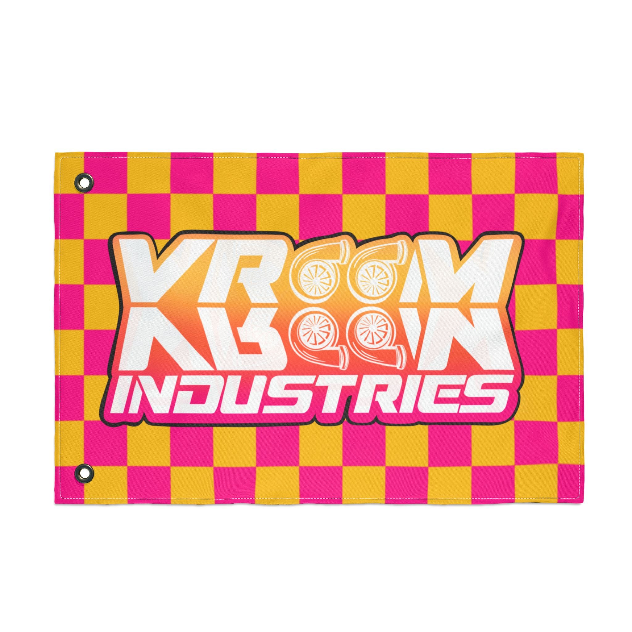 VroomVroom • Pink + Yellow Sunset Checkered Flag