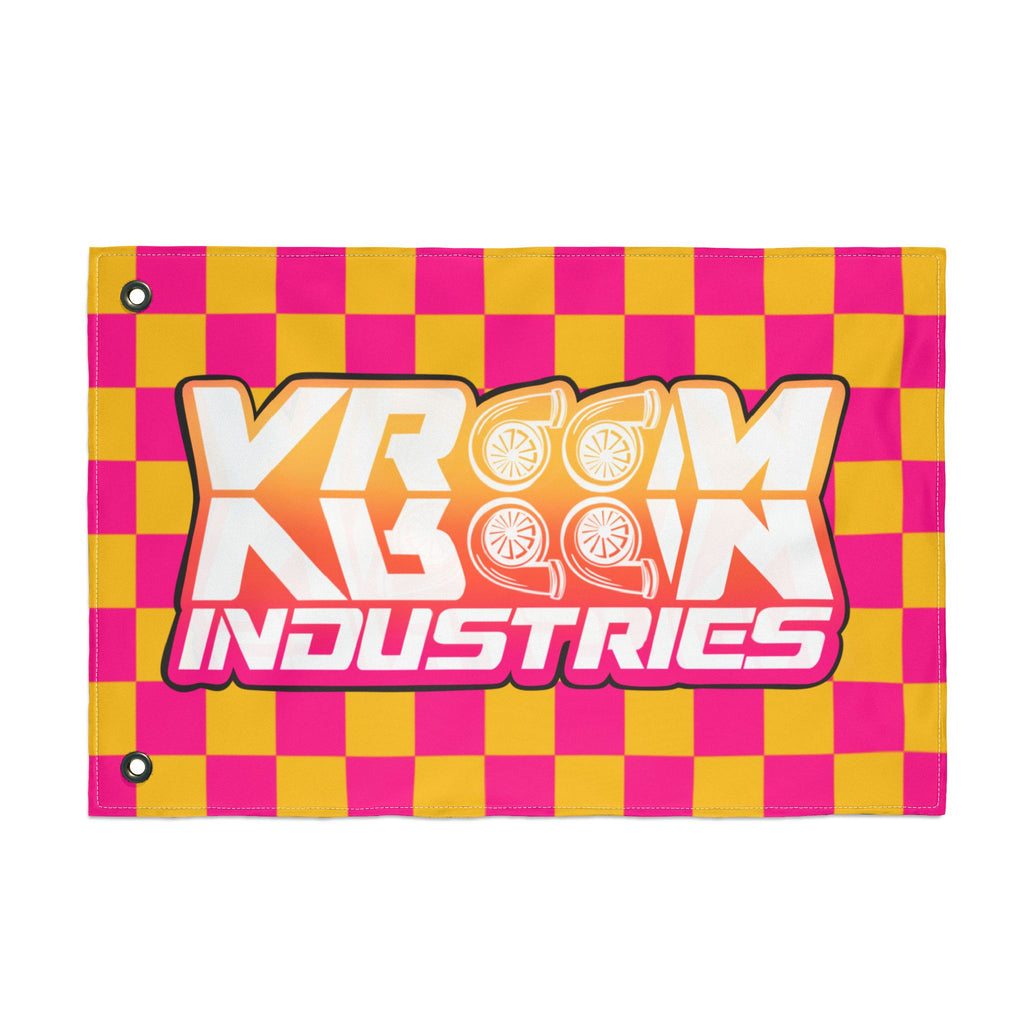 VroomVroom • Pink + Yellow Sunset Checkered Flag