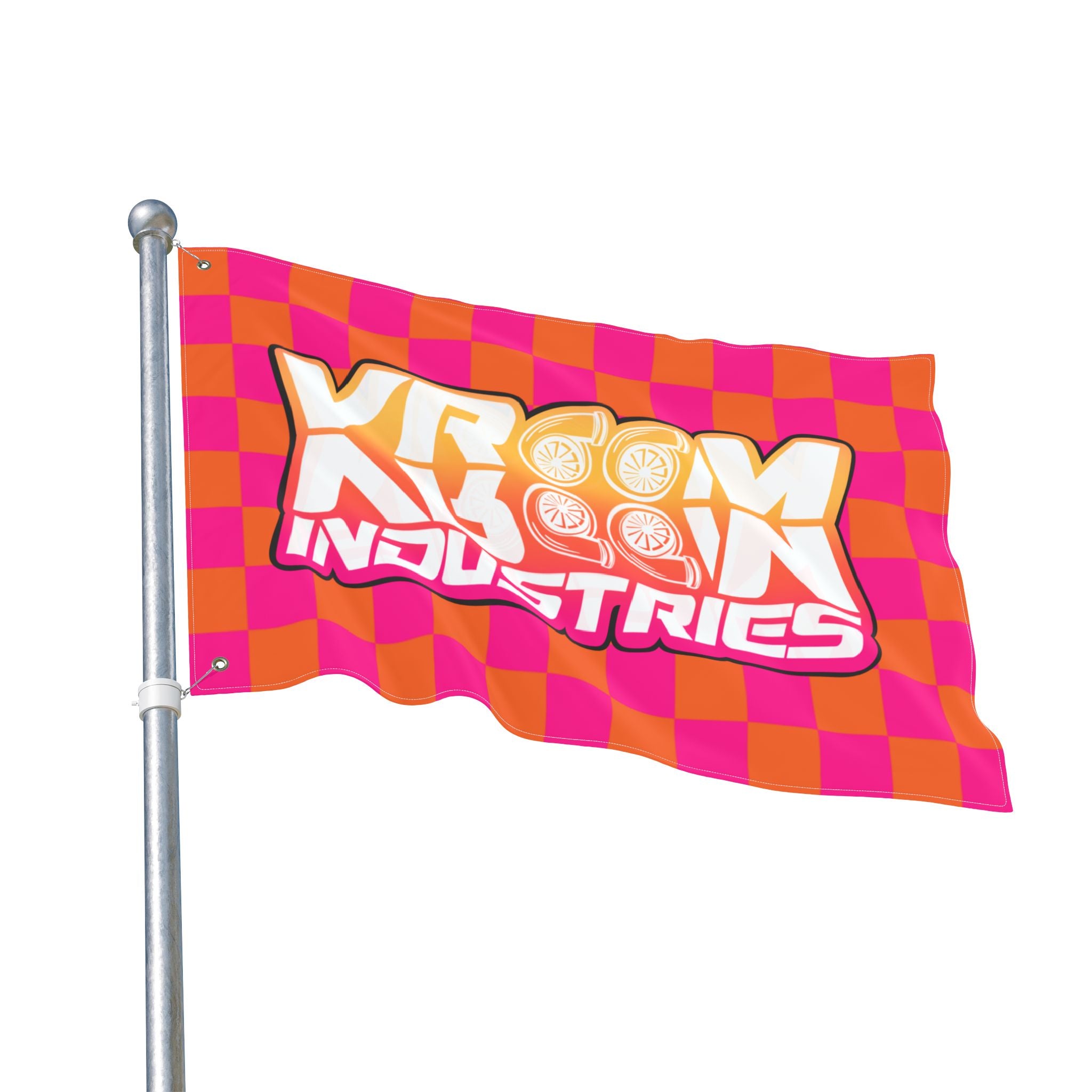 VroomVroom • Pink + Orange Sunset Checkered Flag