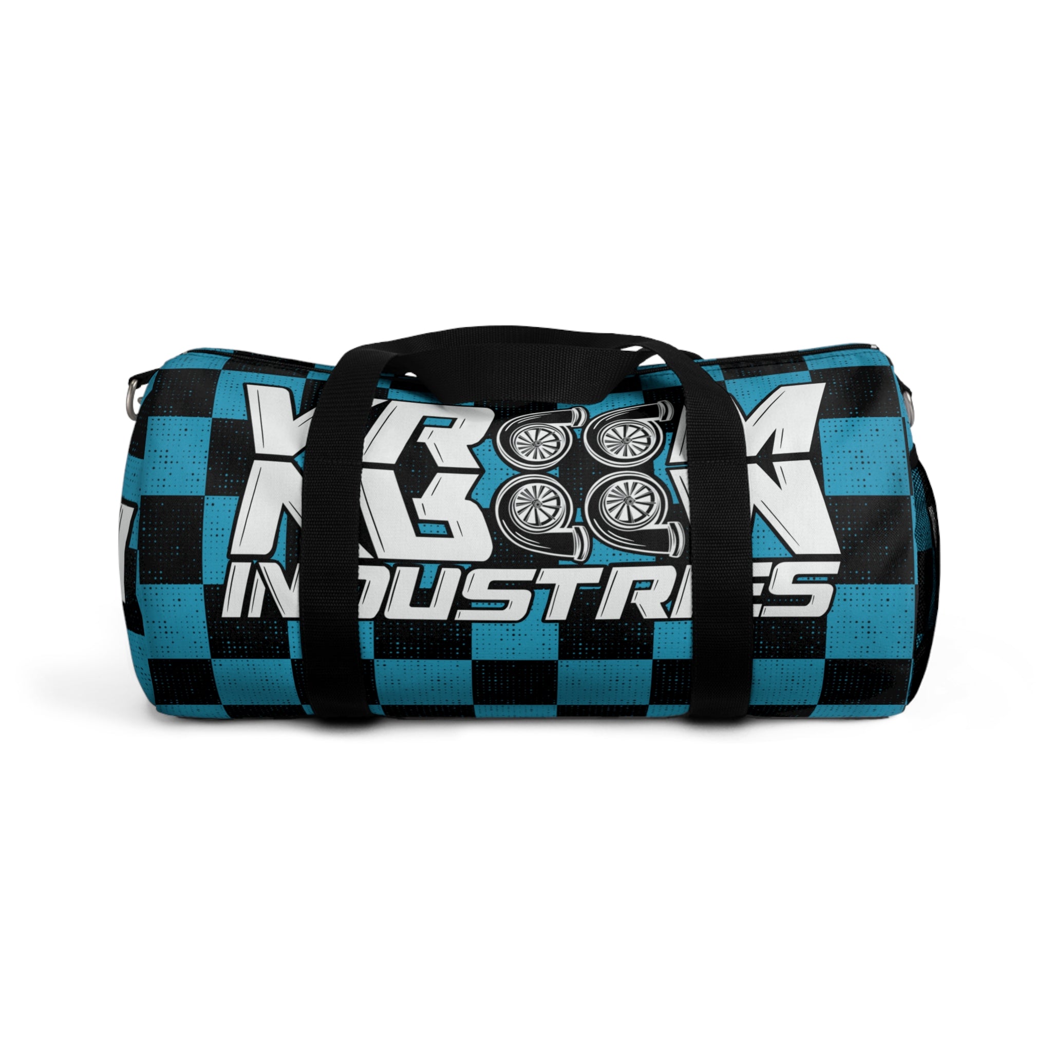 VroomVroom • Turquoise & Black Checkered •  Duffle Bag