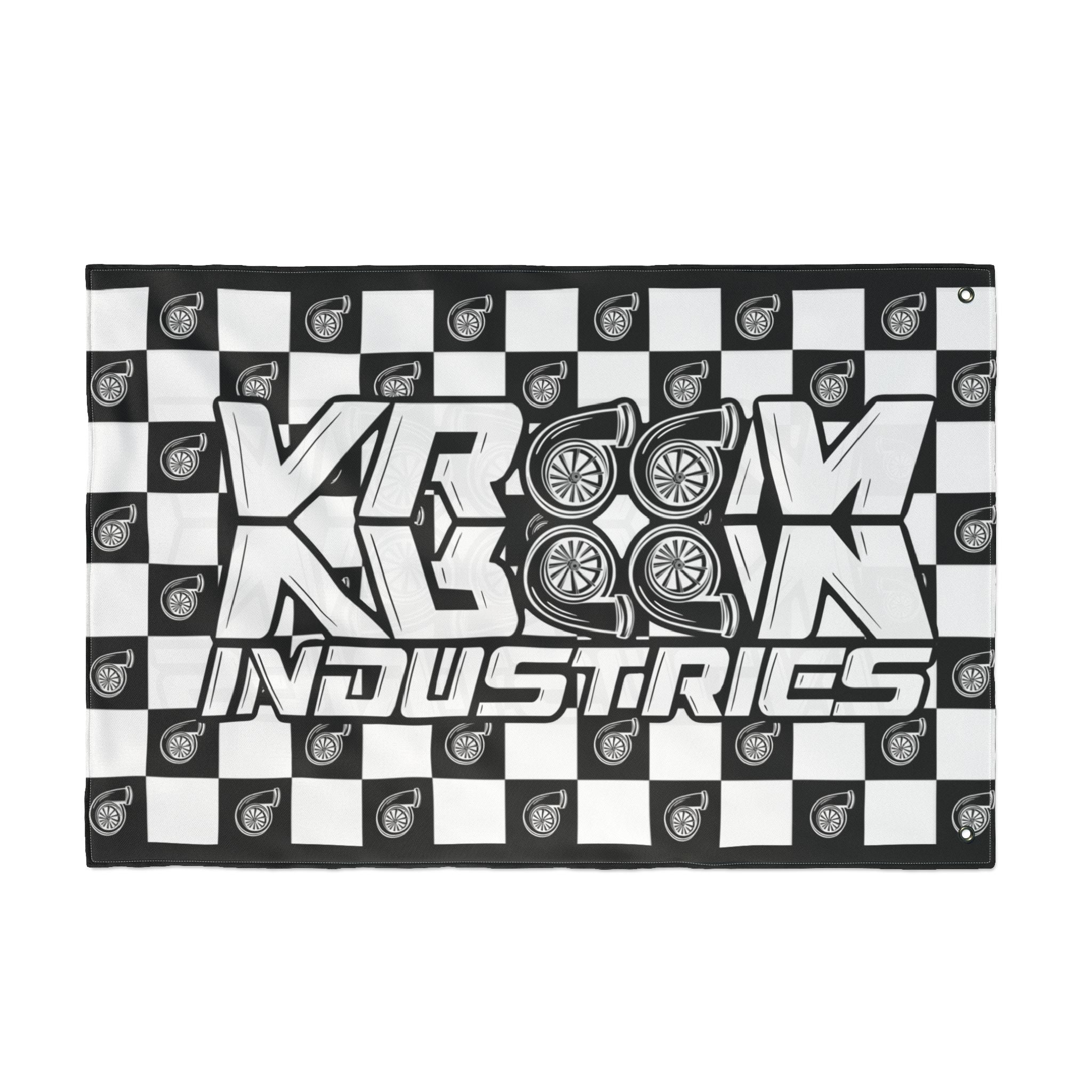 VroomVroom • Black & White • Turbo Checkered Flag