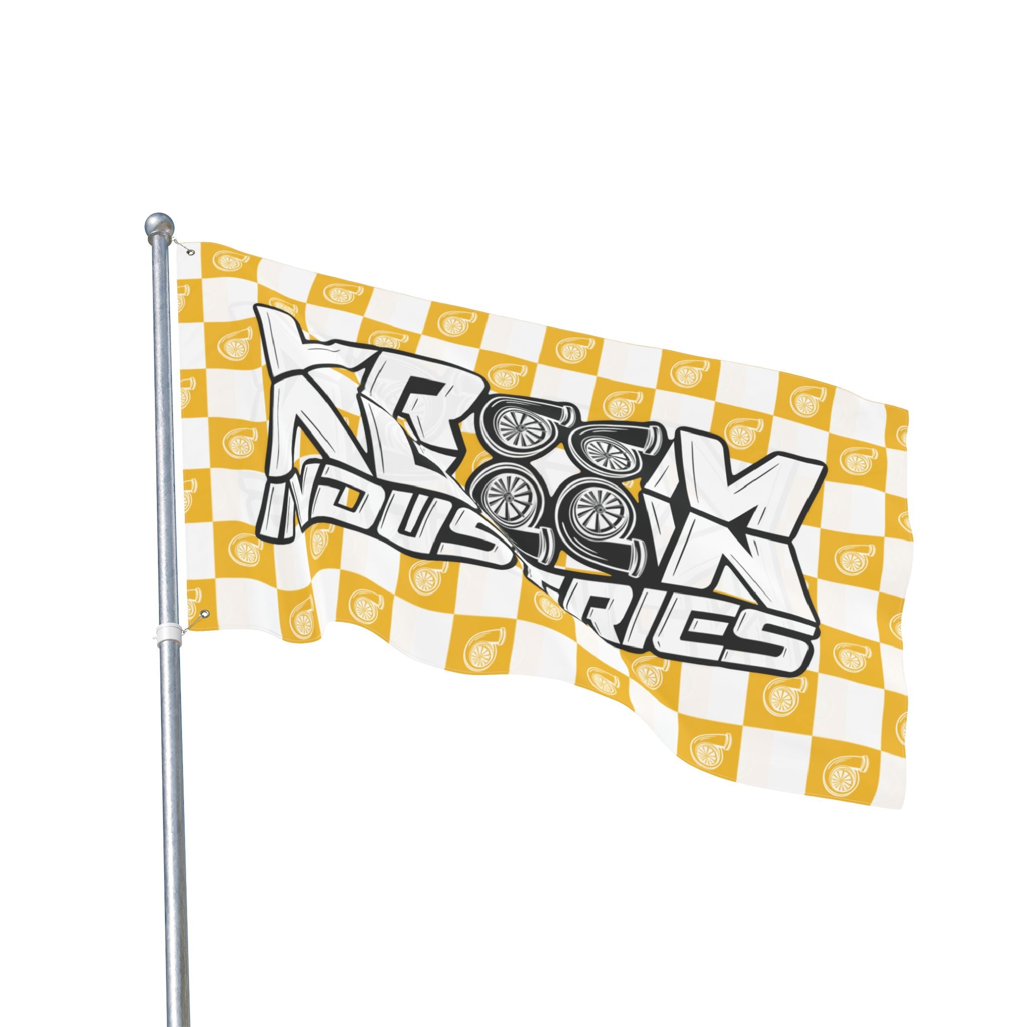 VroomVroom • Yellow + White • Turbo Checkered Flag