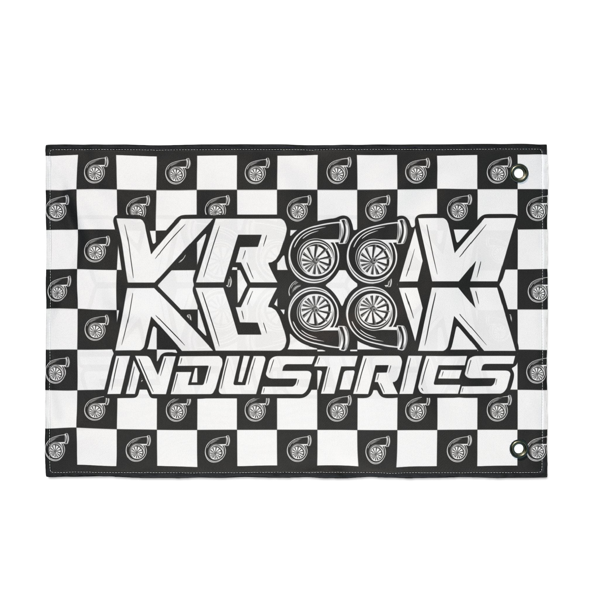 VroomVroom • Black & White • Turbo Checkered Flag